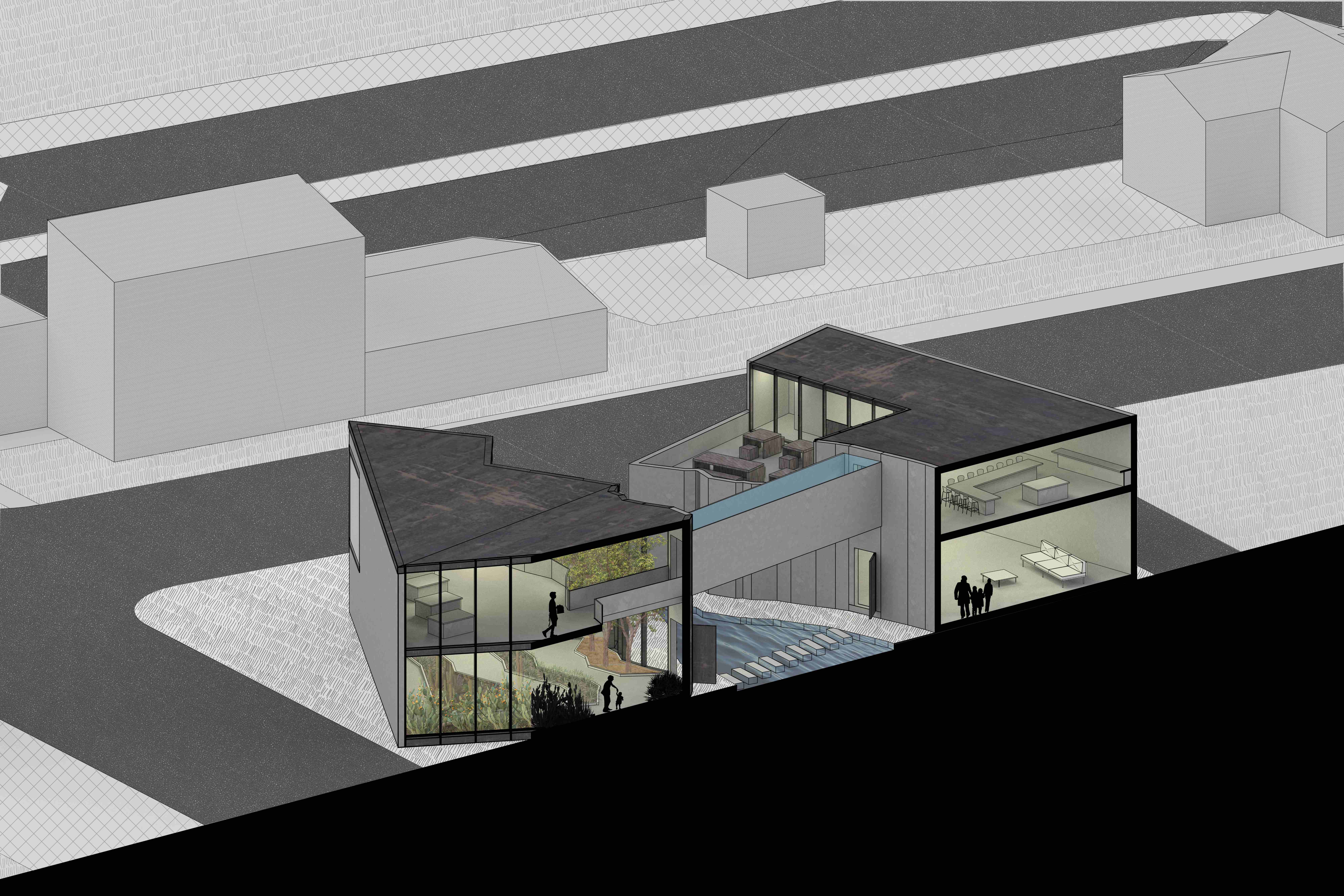 Architectural section isometric